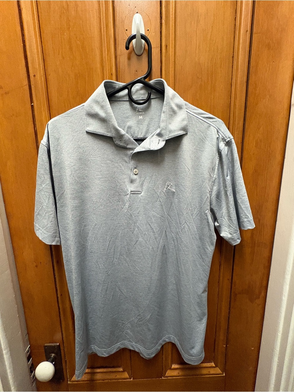Rhoback Men's Gray Polo Shirt - Short Sleeve Performance Collared Tee